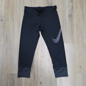 Nike Black and Gray Capris